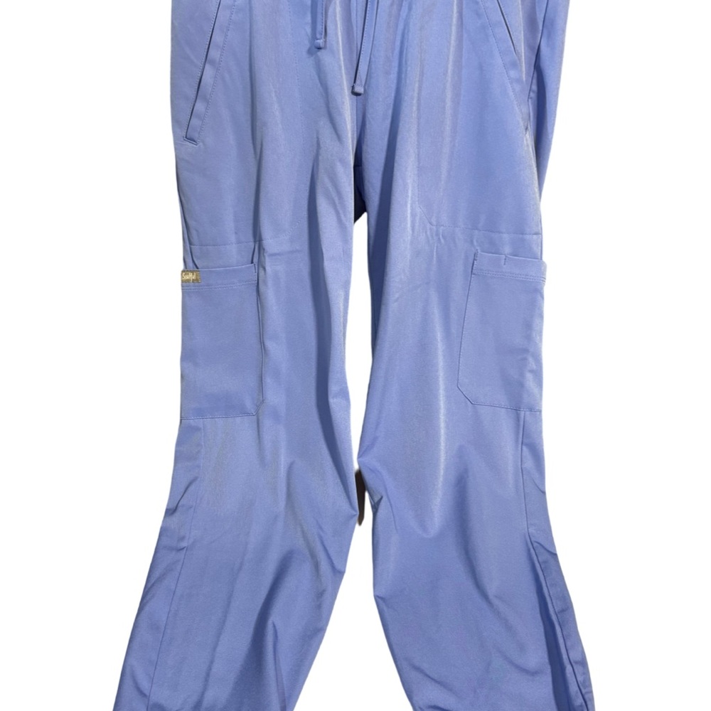 Soulful Scrub Pants Joggers drawstring elastic Ceil Blue Small Workwear Nurse